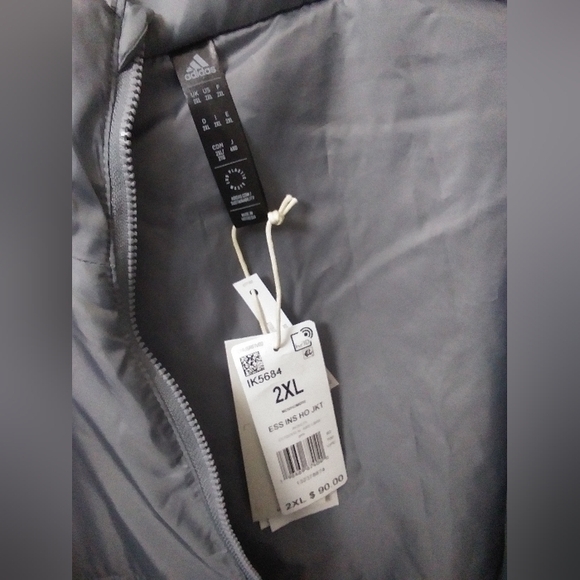 NWT Adidas Grey Coat Size 2XL - Picture 3 of 4